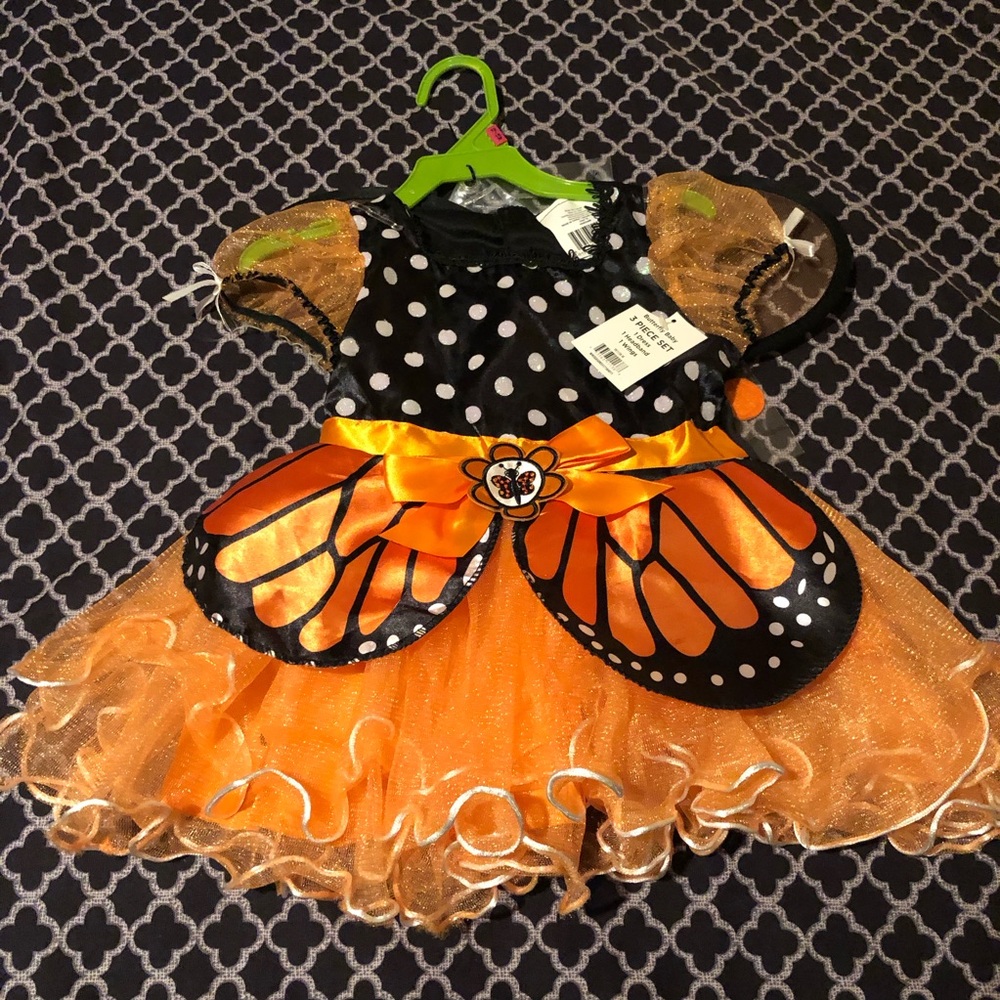SEASONS Infant Toddler  BUTTERFLY Costume 12-18 Months HEADBAND DRESS WINGS K36